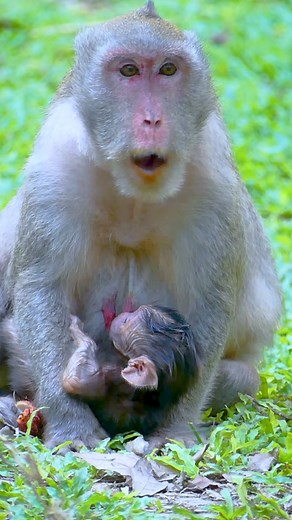 Big Congratulation!!! Finally jane give a birth another newborn baby monkey girl name Jonna | Monkey Jane Family