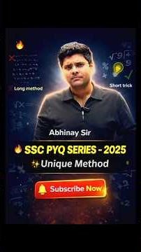 SSC PYQ 2025 🤯 | Abhinay Sir Unique Method | Short Trick 🔥