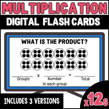 Multiplication Flashcards Digital Slides with Answers 3rd Grade Multiply by 12