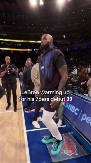 MY GOAT IS BACK 😤 #nba #lebron #76ers #aura #warmup (via @NBA) | knicks vs 76ers