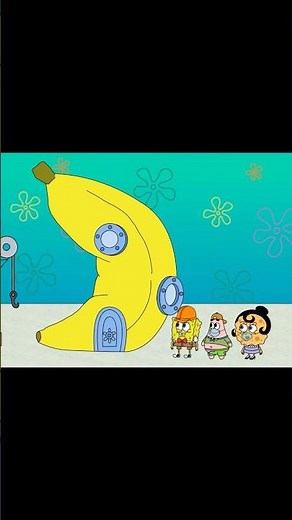 SpongeBob's Family Built a Banana House! 😱 #spongebob #shorts #animation