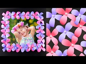DIY Photo Frame with Paper Flowers - Easy and Simple Paper Crafts Tutorial