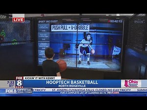 HoopTech basketball training facility offers Kenny instant feedback on his skills