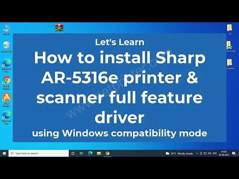 How to install Sharp AR-5316e/AR-5320e printer & scanner driver using its full feature driver