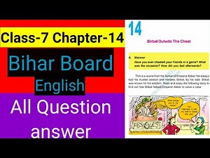 Class-7 english Chapter-14 question answer | Bihar board | english lesson 14