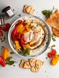 2.5M views · 1K reactions | Roasted Peppers with Turkish Eggs and Yogurt | Food Dolls | Facebook