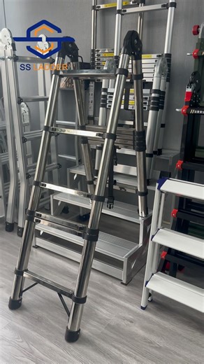 Shangshuo Ladder on Instagram: "🔥 Distributor Opportunity Looking for a fast-moving ladder product for your market? ShangShuo Aluminum Telescopic Folding Ladder ✔ Premium aluminum alloy – lightweight & strong ✔ Compact folding design – easy storage & transport ✔ Safe locking system ✔ Ideal for home, warehouse & construction use ✔ Stable quality, factory direct supply Perfect for distributors & hardware importers. 📦 MOQ: 50 pcs 📲 WhatsApp: +8619005163037 Let’s grow your ladder business togethe