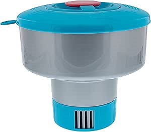 U.S. Pool Supply Pool Chlorine Floater Dispenser with Pop-Up Refill Indicator - Holds 3" Tablets, 7" Diameter, Large Durable Floating Chlorinator, Adjustable Flow for Balanced Chemical Delivery