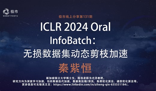 极市直播第131期｜三行代码，即插即用！InfoBatch：无损数据集动态剪枝加速（ICLR'24 Oral）