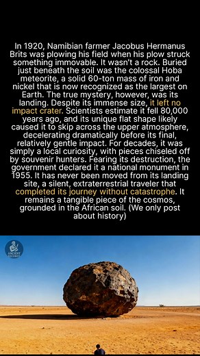 109K views · 702 reactions | Earths largest meteorite, weighing 60 tons, landed without leaving a single crater. #history #discovery #ancienthistory | Ancient Records | Facebook