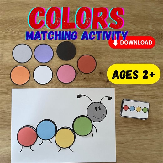 Montessori Color Matching Activity Printable | Caterpillar Color Matching Game | Toddler Learning Activity | Preschool Busy Binder | Ages 2+ - Etsy