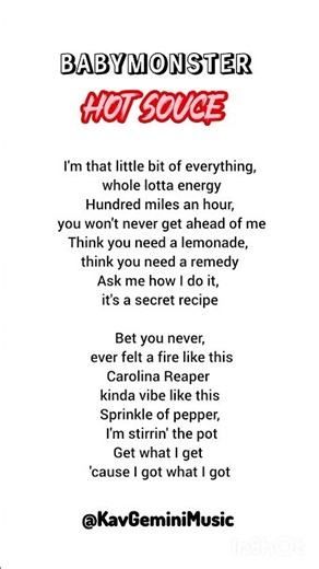 BABYMONSTER - HOT SOUCE lyrics #babymonster #asa #ruka #hotsouce #lyrics