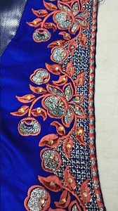 rose flowers computer embroidery work blouse.