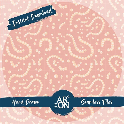 Painted Pearls - Pink - Seamless Pattern PNG Digital - Surface Design - Sea - Ocean - Etsy