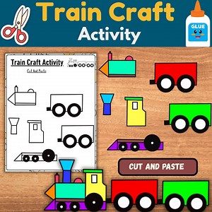 Train Cut and Paste Craft | Printable Activity (PDF) - Etsy UK