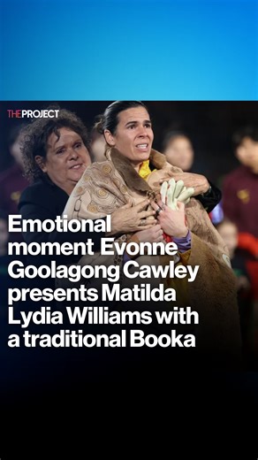 Legendary Matilda Lydia Williams played her last international game in Australia last night, but not before the crowd farewelled her alongside Evonne Goolagong Cawley, who presented her with a traditional Booka on the pitch before kick-off. | The Project