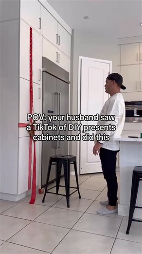 Nikki Simpson on Instagram: "Throwback to when Ricky decorated our cabinets for Christmas!😍🎁 #Christmas #dyiproject #surprise #reels #reelsinstagram"