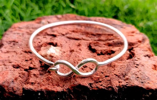 Sterling Silver Infinity Symbol Bangle Open Bracelet | Minimalist Unisex Design - Etsy