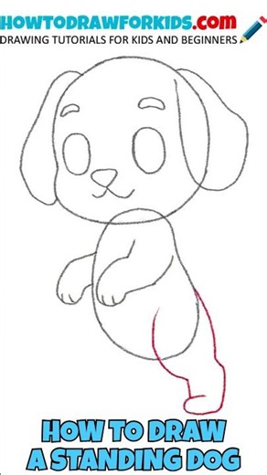 How to Draw a Standing Dog in 1 Minute