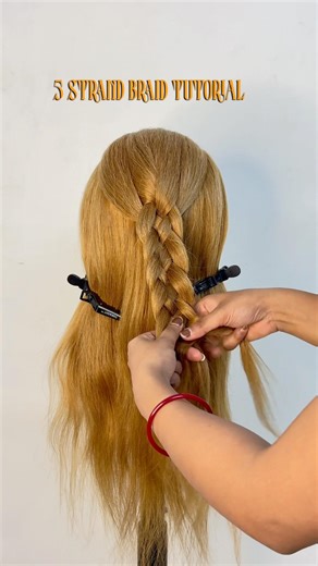 5 strand braid tutorial #trendingshorts #braidstyles #shortfeed #hair #hairstyle #shortvideo #viral