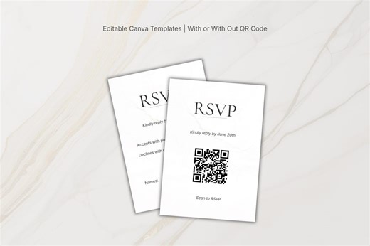 Minimalist Wedding RSVP Card Template, Modern Response Card (canva Editable, Digital Download) - Etsy
