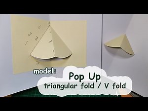 Pop Up card model - triangle fold / V-fold mechanism