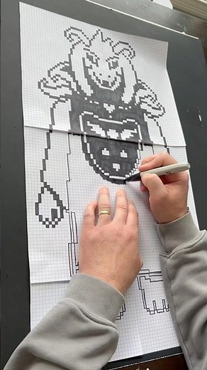 GIANT ❤️ ASRIEL pixel art Timelapse #undertale #pixel #art #asriel #pixelart #drawing #sans #frisk