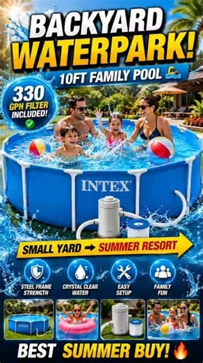 Intex Metal Frame 10 ft x 30 in Above Ground Pool