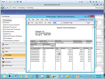 Check Reprint Feature in Microsoft Dynamics GP 2013