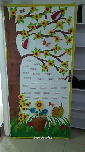 🌸 Creative Classroom Door Decoration | Garden Theme 🌼✨#viral #trending