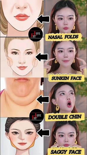 04 Step Korean Yoga Improves Sagging Face | Anti-Aging Yoga 😱 #yoga #facelift #fit #skincare #shorts