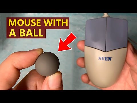 Retro Computer Mouse with BALL. Inside the Mechanical Mouse
