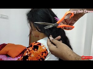 Long Hair Cutting Role Play By Male ||Half wet Hair