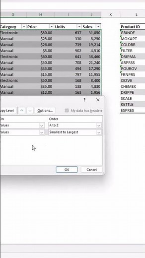 Sort Excel Tables | Two Ways