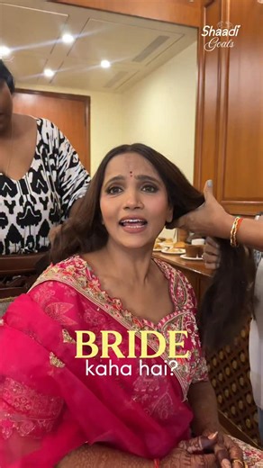 Mahek & Manan 💕 on Instagram: "Bride was busy getting her pictures clicked! 💗 Bride: @mahekranka Hair & Makeup: @ojasrajani Wedding content creation: @shaadigoals"