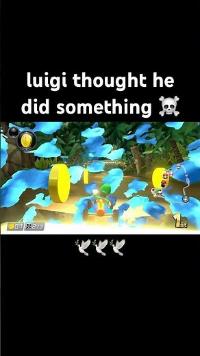 sad luigi moment in mario kart #mario #mariokart #mk8dx #nintendo #luigi