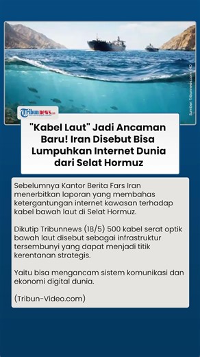 Ancaman Digital Global Muncul dari Hormuz, Kabel Internet Bawah Laut Jadi Titik Rawan Baru