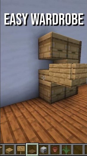 Minecraft Wardrobe Tutorial #minecraft #minecraftshorts #minecrafttutorial #redstone