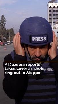 Al Jazeera reporter takes cover as shots ring out in Aleppo | AJ #shorts
