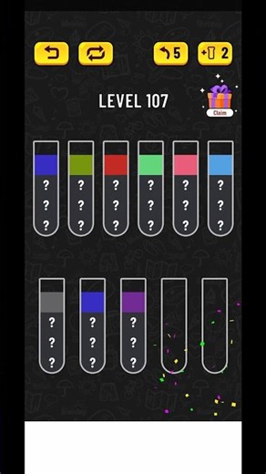 Water Sort Puzzle Level 107 Walkthrough #shorts #watersortpuzzle