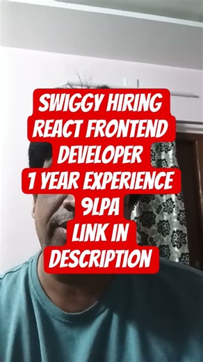 Swiggy Hiring React Developer #Frontend Jobs | Bangalore | 1–3 Years Exp
