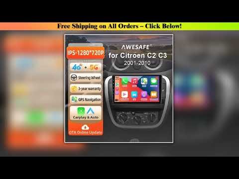 AWESAFE Wireless CarPlay Android Radio for Citroen C2 C3 2001-2010 with GPS Navigation Bluetooth