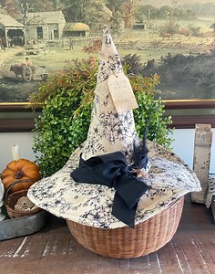 Primitive Witch Hat, Rustic Witch Hat, Large Witch Hat, Floral Witch Hat, Witch Hat Table Sitter, Witch Hat Shelf Sitter, Witch, Witchy Gift - Etsy