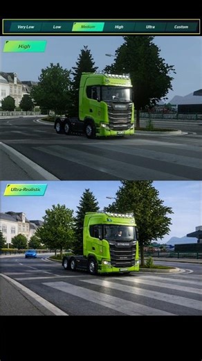 GRAPHICS - LOW vs ULTRA-REALISTIC - #truckersofeurope3 #shorts