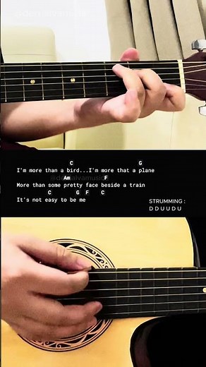 Superman (it's not easy) - Five For Fighting | Guitar Tutorial For Beginners #guitarlesson #shorts