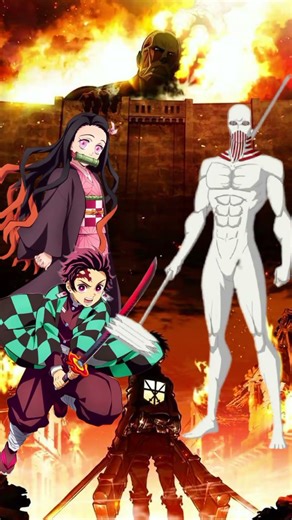 nezuko x tanjiro vs all titan #short#anime#snk#demonslayer