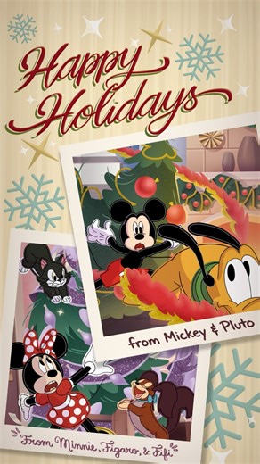 Behind every cute holiday card is absolute mayhem.🎄🐾 | Mickey Mouse
