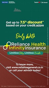 If you've got a great credit score, we've got greater discounts for you! Keeping our promise of providing #ZyaadaSeBohotZyaada discounts, here's India's first credit score-based discount, available on the Health Infinity Policy. To know more, visit the link: https://bit.ly/3EwYYWs #RelianceGeneralInsurance #Tech ❤️ #livesmart #CreditScore | Reliance General Insurance