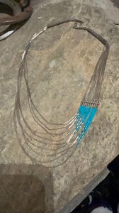 10 Strand Liquid Silver and Turquoise Native American Necklace - Etsy