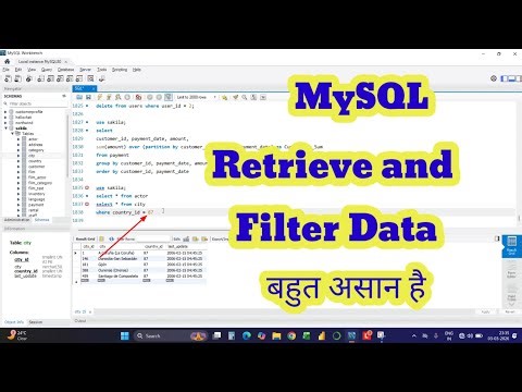 How to write Query in MySQL how Retrieve and Filter the Data in MySQL
